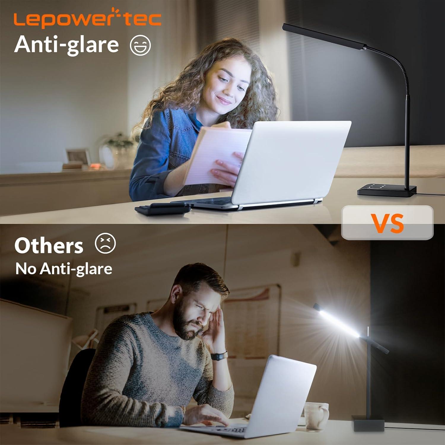 imageLED Desk Lamp 12W Reading Desk Lamp for Office Home with 60 Lighting Modes Touch Control ampamp Timer Function 750LM Bright EyeCaring Gooseneck Desk Light Table Lamp for Study Work BlackBlack