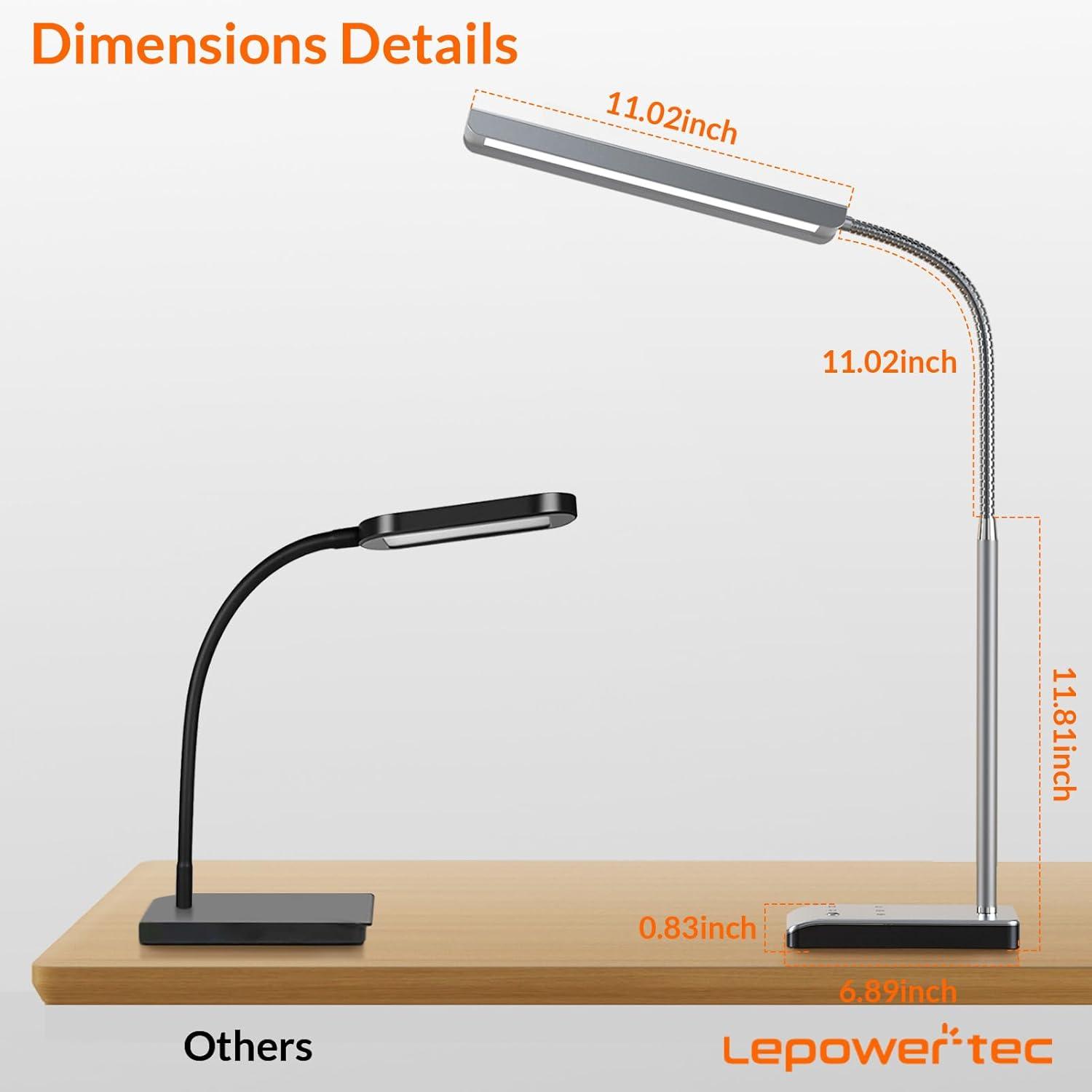 imageLED Desk Lamp 12W Reading Desk Lamp for Office Home with 60 Lighting Modes Touch Control ampamp Timer Function 750LM Bright EyeCaring Gooseneck Desk Light Table Lamp for Study Work BlackSilver