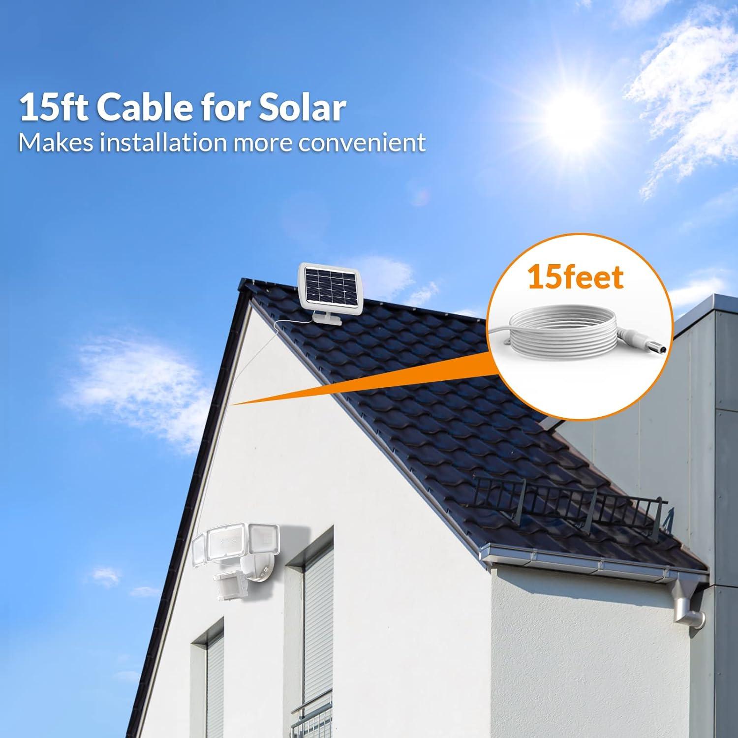 imageLEPOWER 1600LM LED Solar Security Lights Motion Outdoor 5500K White Light IP65 Waterproof Outdoor Flood Solar Light for Yard GarageBlackWhite