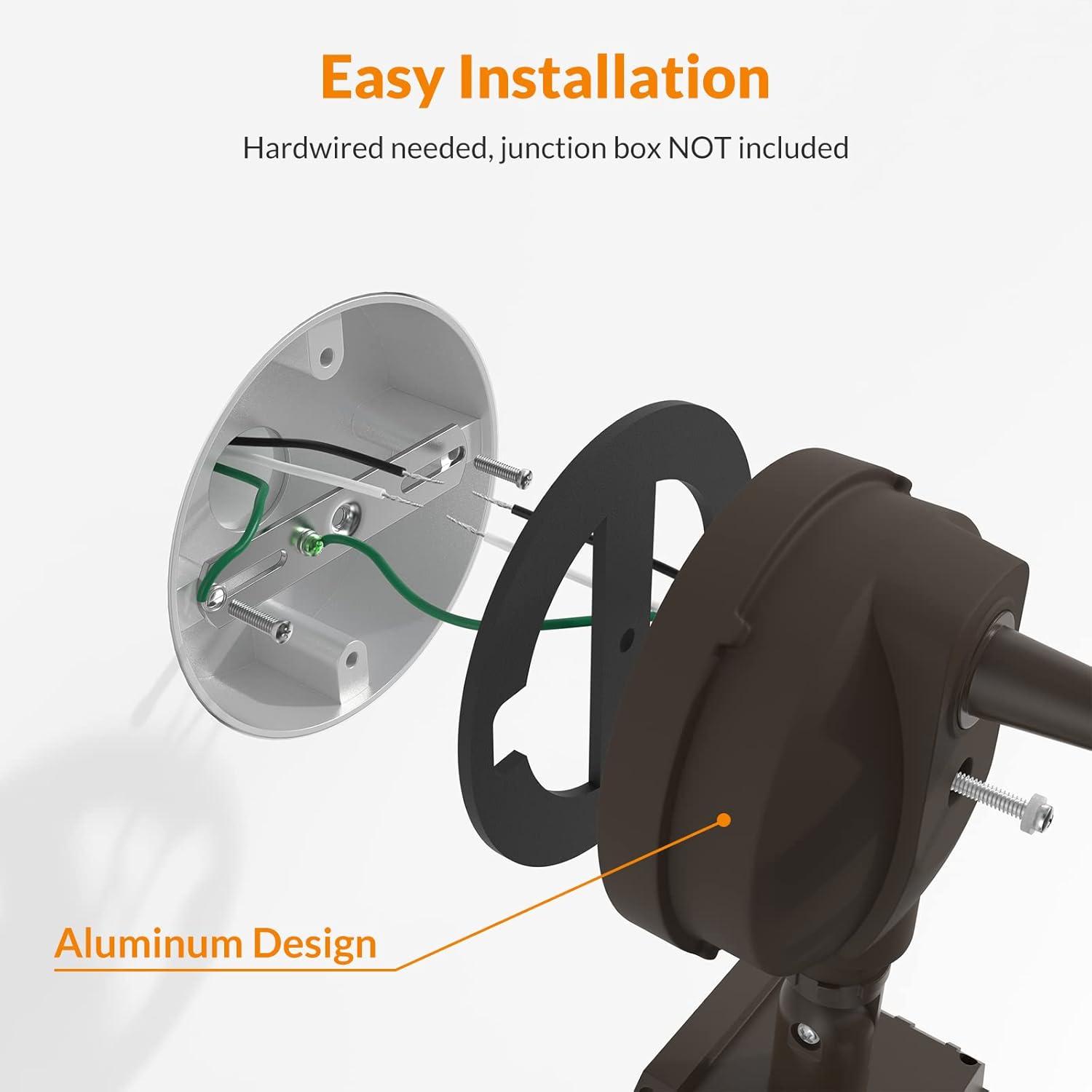 imageLEPOWER 45W Flood Lights Motion Sensor Outdoor Lights 4800LM LED Security Light Dusk to Dawn Motion Sensor Light 3 Modes 5000K IP65 Waterproof Outdoor Flood Light for Garage Yard PorchBrownBrown