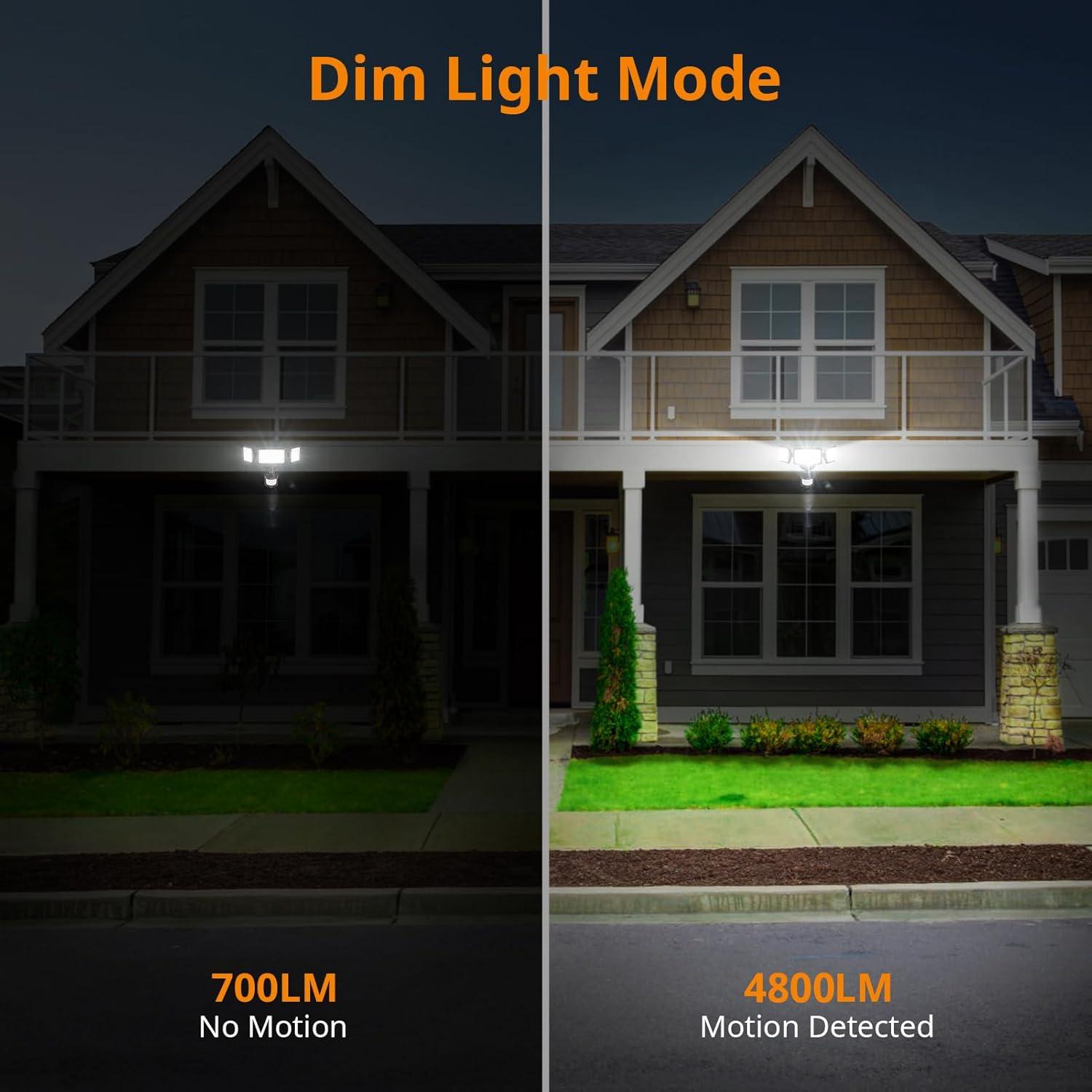 imageLEPOWER 45W Flood Lights Motion Sensor Outdoor Lights 4800LM LED Security Light Dusk to Dawn Motion Sensor Light 3 Modes 5000K IP65 Waterproof Outdoor Flood Light for Garage Yard PorchBrownBrown