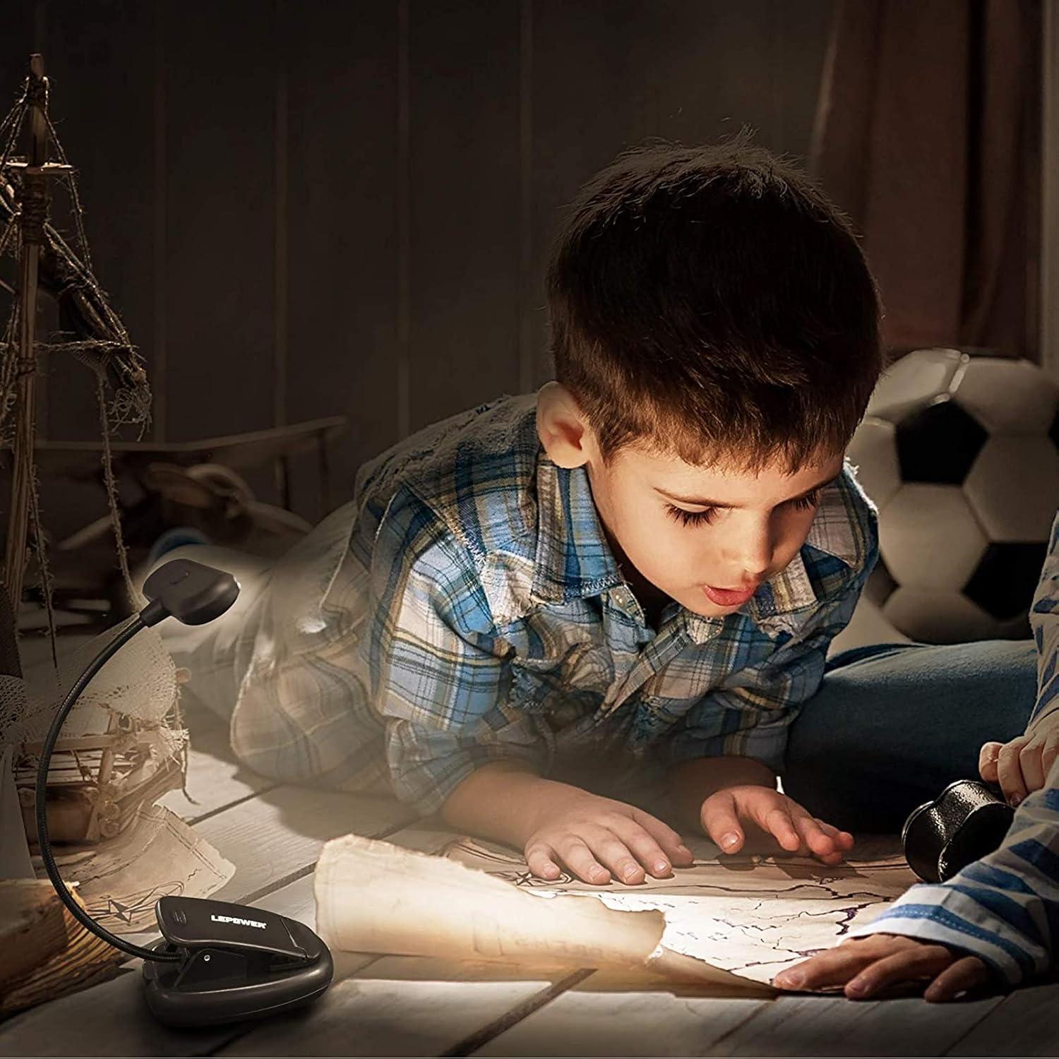 imageLEPOWER Book Light Dimmable Lightweight Reading Light 3 Brightness 3 Light Mode Eye Caring 9LED Book Light for Reading in Bed for Paperbacks Hardbacks USB Cable ampamp Battery OperatedNot Recharge