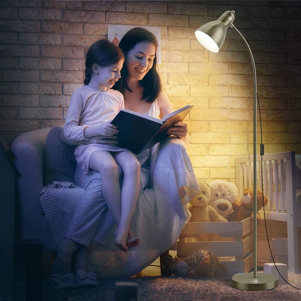 imageLEPOWER Floor Lamp Metal Standing Lamp with Adjustable Gooseneck Heavy Metal Base Reading Pole Lamp for Office Golden Floor Lamps for Bedroom Living RoomBronze