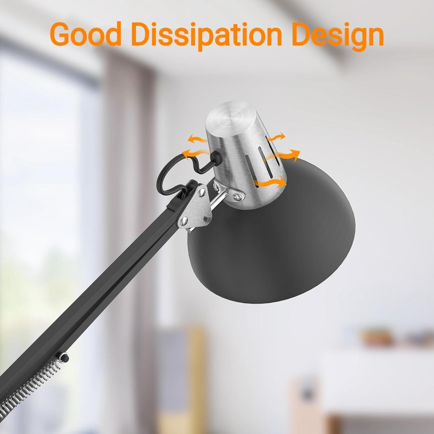 imageLEPOWER Floor Lamp Swing Arm Floor Standing Lamp Industrial Floor Lamp with Heavy Metal Base E26 Lamp Base Floor Light Modern Standing Reading Lamp for Living Room Bedroom Office WhiteBlack