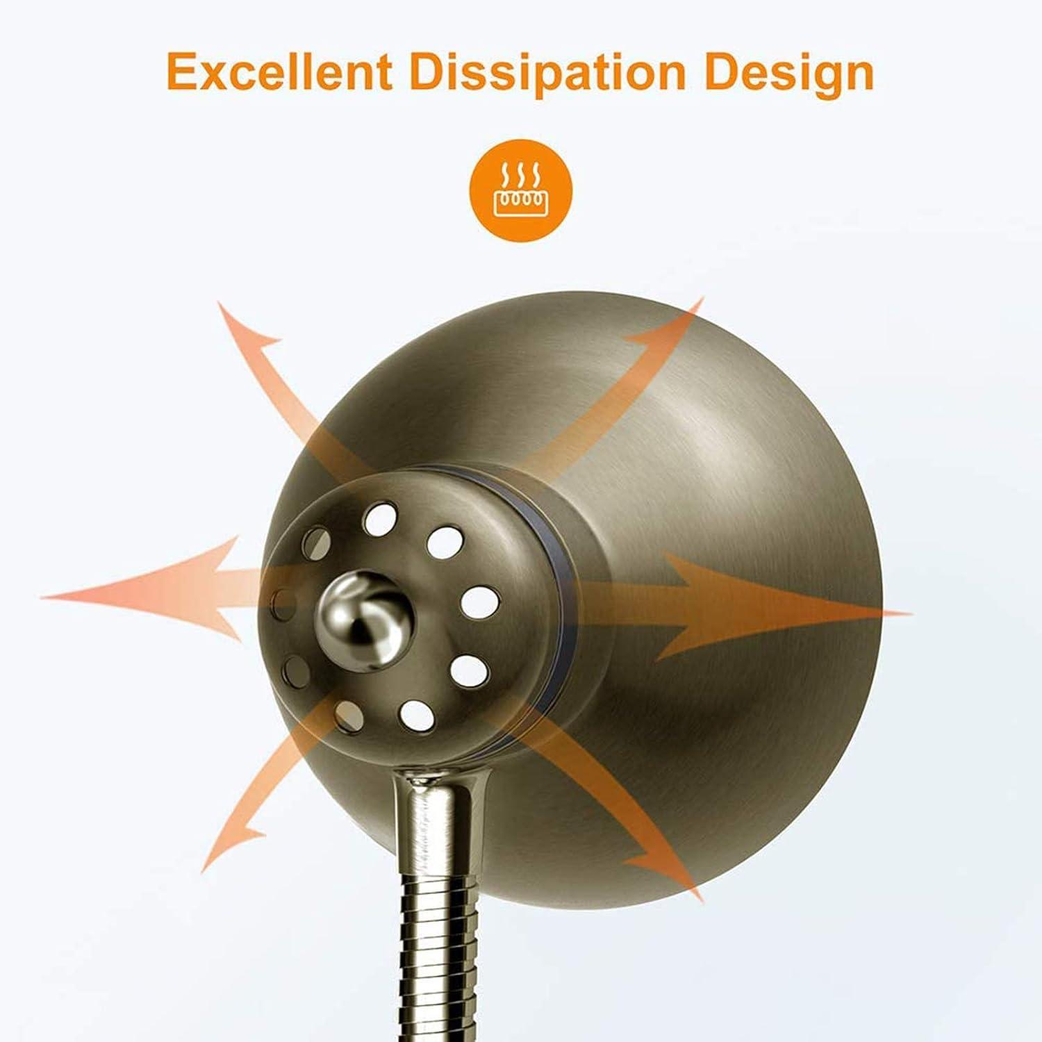 imageLEPOWER Metal Desk Lamp EyeCaring Table Lamp Study Lamps with Flexible Goose Neck for Bedroom Home Office Matte BlackBronze