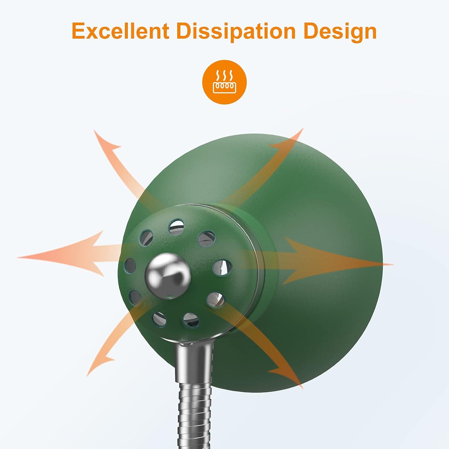 imageLEPOWER Metal Desk Lamp EyeCaring Table Lamp Study Lamps with Flexible Goose Neck for Bedroom Home Office Matte BlackGreen