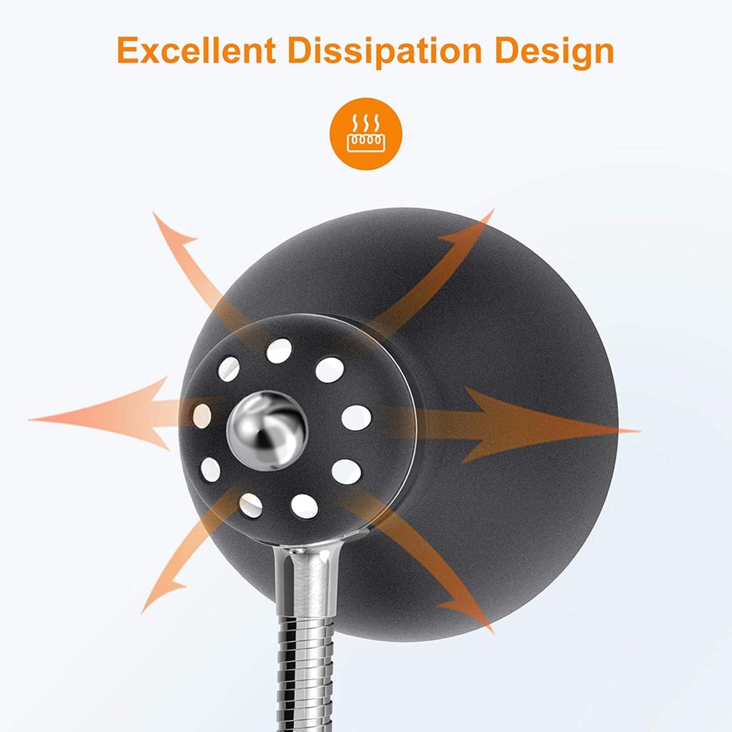 imageLEPOWER Metal Desk Lamp EyeCaring Table Lamp Study Lamps with Flexible Goose Neck for Bedroom Home Office Matte BlackSandy Black