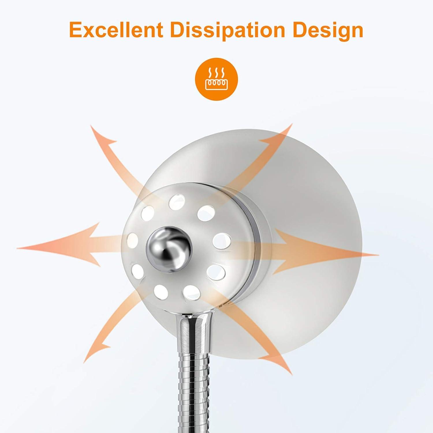 imageLEPOWER Metal Desk Lamp EyeCaring Table Lamp Study Lamps with Flexible Goose Neck for Bedroom Home Office Matte BlackWhite