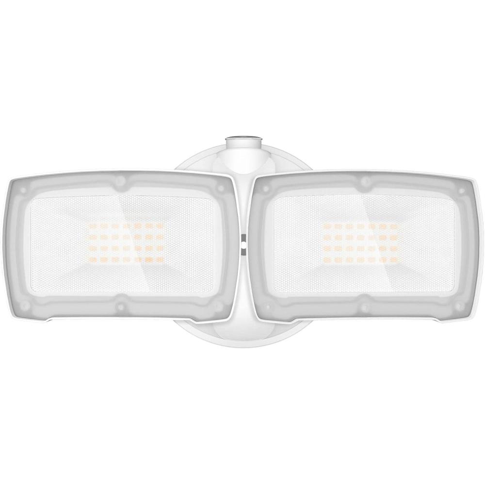 imageLEPOWER 3000LM Dusk to Dawn LED Security Light 28W Flood Lights with Photocell 3000K Warm Light IP65 Waterproof 2 Adjustable Heads Exterior Outdoor Security Lights for Garage BackyardWhiteWhite
