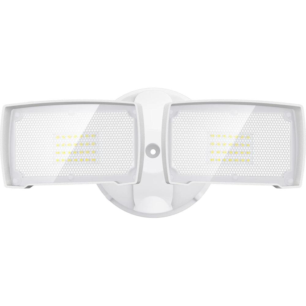 imageLEPOWER 3000LM Flood Light Outdoor Switch Controlled LED Security Light 28W Exterior Lights with 2 Adjustable Heads IP65 Waterproof 5500K Wall Mount Exterior LED Flood Light for Garage Yard WhiteWhite