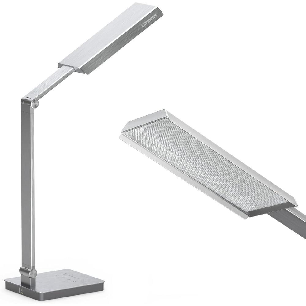 imageLEPOWER Bright LED Desk Lamp 900LM 24W Touch Control Desk Light with Dual USB Charging Ports EyeCaring Table Light with 50 Dimmable Lighting Modes ampamp 3 Modes Timer for Home Office Study Dorm