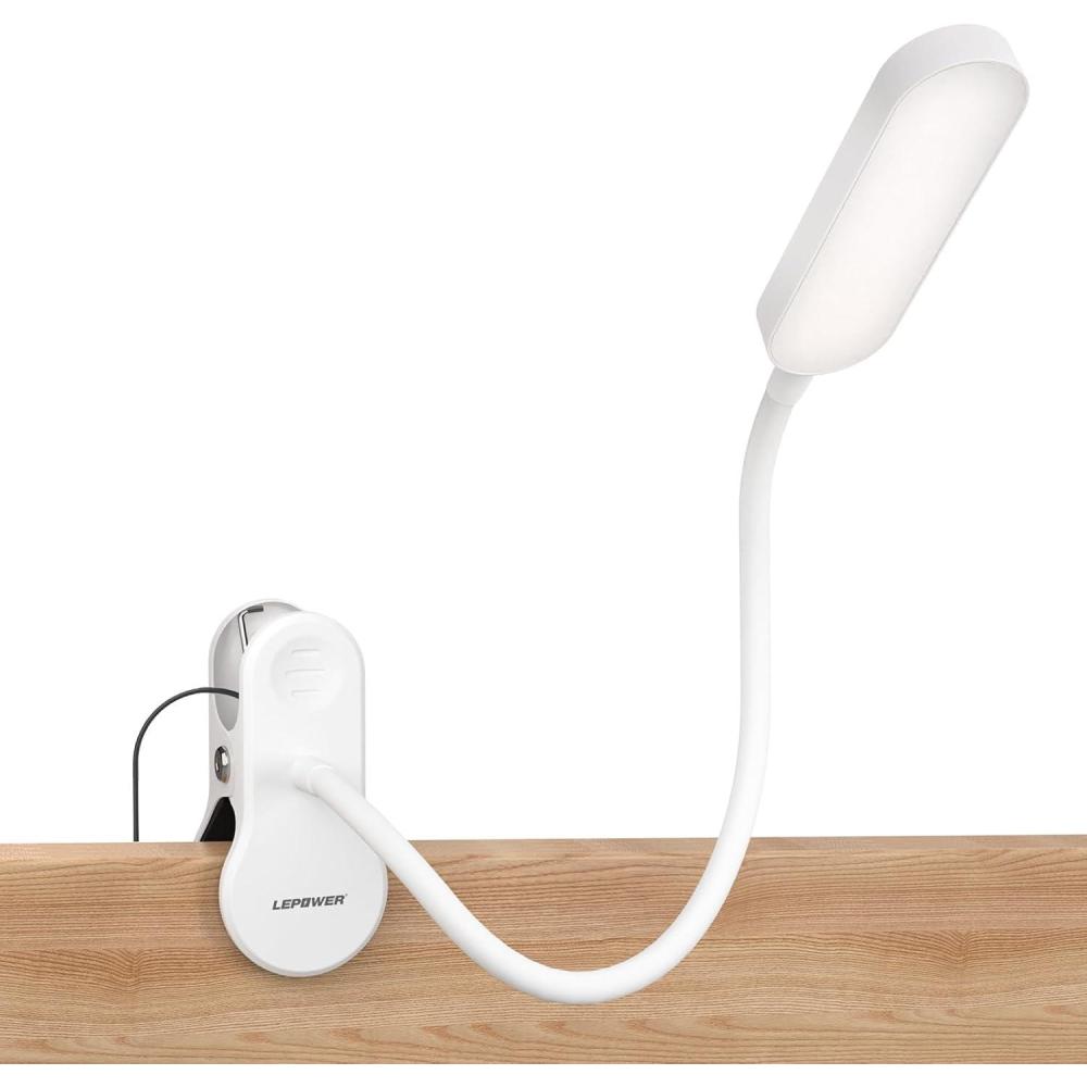 imageLEPOWER Clip on Light 60 LED Reading Lights for Books in Bed with 25 Lighting Options 3 Timer Night Light Function EyeCaring Book Light for Reading in Bed Headboard Bedroom BlackWhite