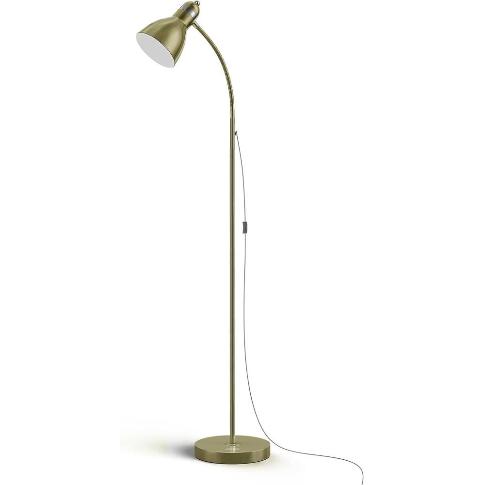 imageLEPOWER Floor Lamp Metal Standing Lamp with Adjustable Gooseneck Heavy Metal Base Reading Pole Lamp for Office Golden Floor Lamps for Bedroom Living RoomBronze