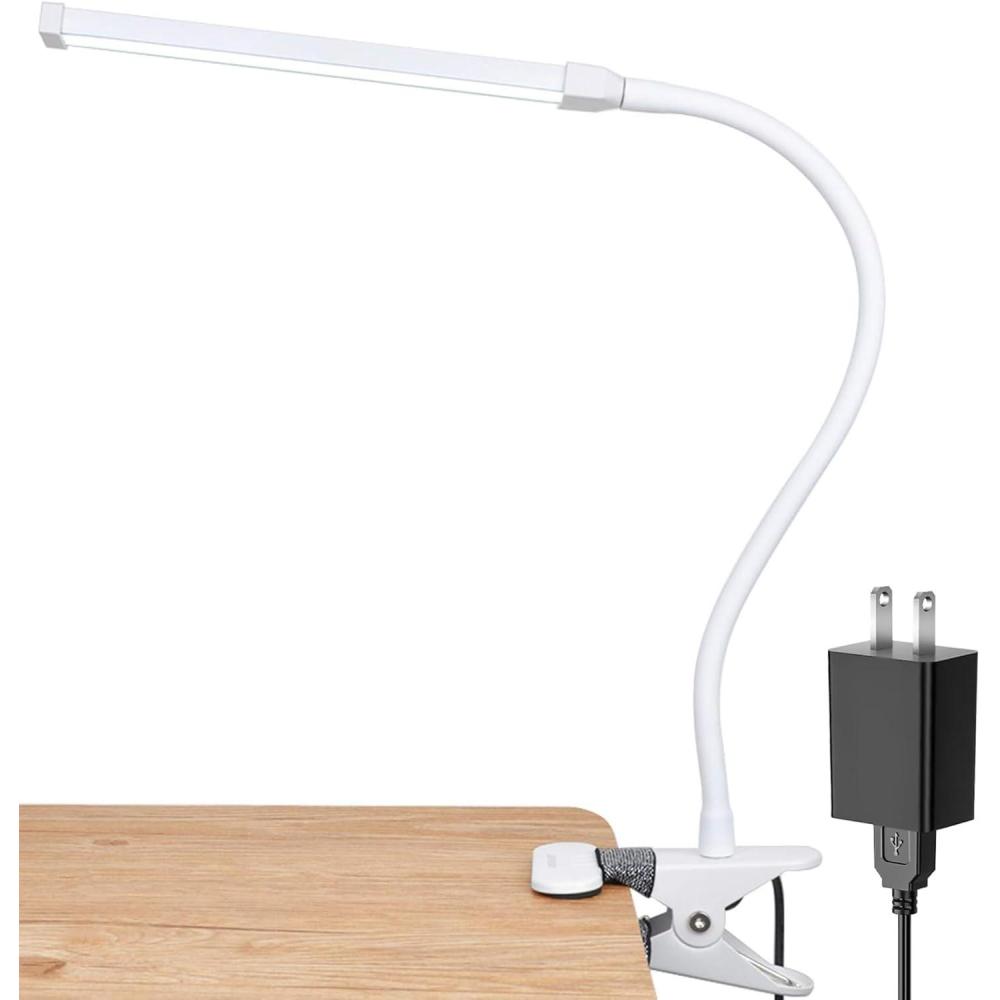 imageLEPOWER Led Clip on Light 5W Reading Lights for Books in Bed with Gooseneck Adjustable Color Temperature Clip Lamp Ideal for Bedtime Reading and Piano Light Metal BlackWhite