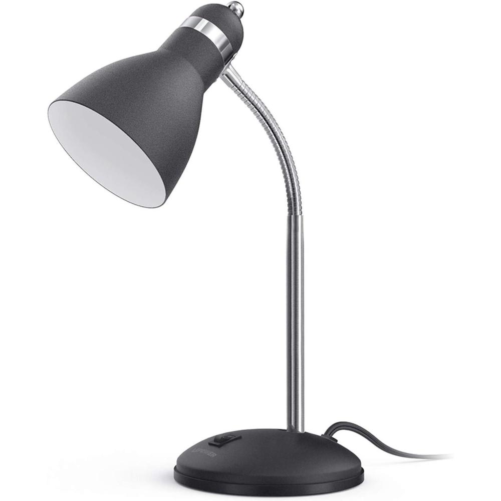 imageLEPOWER Metal Desk Lamp EyeCaring Table Lamp Study Lamps with Flexible Goose Neck for Bedroom Home Office Matte BlackSandy Black