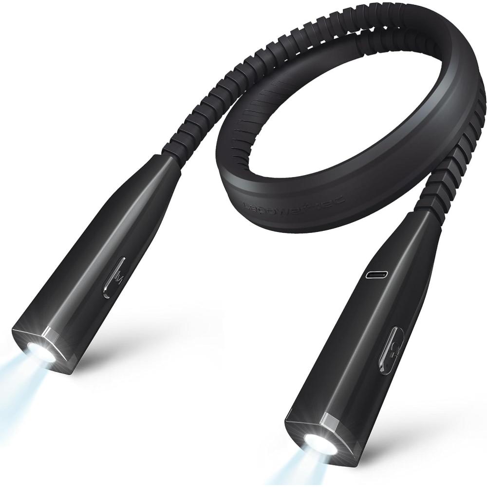 imageReading Neck Light 3Color ampamp 5Brightness Book Light for Reading in Bed Rechargeable Lamp with Comfortable Silicone Arm EyeCaring Neck Lamp for Reading Knitting Crafting