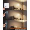 Bright Floor Lamp, Standing Lamp with Remote & Wall Switch, 60 Lighting Effects, Adjustable Torchiere Corner Light for Living Room, Bedroom, Office. Perfect for Reading & Ambiance