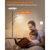 Bright Floor Lamp, Standing Lamp with Remote & Wall Switch, 60 Lighting Effects, Adjustable Torchiere Corner Light for Living Room, Bedroom, Office. Perfect for Reading & Ambiance