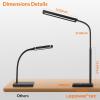 LED Desk Lamp, 12W Reading Desk Lamp for Office Home with 60 Lighting Modes, Touch Control & Timer Function, 750LM Bright Eye-Caring Gooseneck Desk Light Table Lamp for Study, Work, Black(Black)