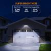 LEPOWER 2 Pack LED Security Light Dusk to Dawn Outdoor Flood Light Fixture with 2 Adjustable Heads, 3000LM/28W, 5500K, IP65 Waterproof Exterior Flood Lights for Garage, Backyard (Black)(White)