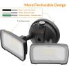 LEPOWER 3500LM Dusk to Dawn LED Security Lights Outdoor, 35W Outdoor Flood Light with Photocell, 5500K, IP65 Waterproof 3 Head Exterior Light for Garage, Patio, Yard（Brown）(Black)