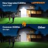 LEPOWER 48W LED Security Lights, 5200LM Motion Sensor Flood Lights Outdoor, Motion Detector Flood Light with Adjustable 72ft &Time Setting, 3 Heads for Outside Garage, Yard, Porch, Entryway(White)(White)