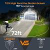 LEPOWER Battery Powered LED Flood Light Outdoor,1500LM Motion Sensor Security Lights, IP65 Waterproof,Wireless Flood Light Battery Operated,3 Head Motion Detector Light for Garage,Yard,Porch(Black)(Black)