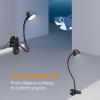 LEPOWER Clip on Light, Dimmable Book Light for Reading in Bed, 300LM Clip on Lamp, 5 Color Temperatures Clamp Light, Night Light Mode, Timer Setting, 2%-100% Brightness, for Bed, Headboard, Black(Black)
