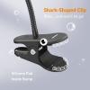 LEPOWER Clip on Light, Dimmable Book Light for Reading in Bed, 300LM Clip on Lamp, 5 Color Temperatures Clamp Light, Night Light Mode, Timer Setting, 2%-100% Brightness, for Bed, Headboard, Black(Black)