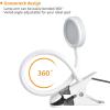 LEPOWER Clip on Light/Reading Light/Book Lights/Desk Lamp Color Changeable/Night Lights Clip on for Desk, Bed Headboard and Computers, Adapter Included, Silver(White)