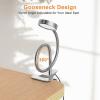 LEPOWER Clip on Light/Reading Light/Book Lights/Desk Lamp Color Changeable/Night Lights Clip on for Desk, Bed Headboard and Computers, Adapter Included, Silver(Silver)