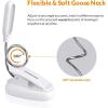 LEPOWER Clip-on Book Light with 5 LED Eye Care, 3 Color Changeable, Portable Reading Lamp, Battery & USB Operated, Bed Light for Kids, Bookworms, Students (Black)(White)