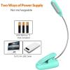 LEPOWER Clip-on Book Light with 5 LED Eye Care, 3 Color Changeable, Portable Reading Lamp, Battery & USB Operated, Bed Light for Kids, Bookworms, Students (Black)(Green)