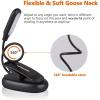 LEPOWER Clip-on Book Light with 5 LED Eye Care, 3 Color Changeable, Portable Reading Lamp, Battery & USB Operated, Bed Light for Kids, Bookworms, Students (Black)(Black)
