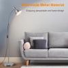 LEPOWER Floor Lamp, Metal Standing Lamp with Adjustable Gooseneck, Heavy Metal Base, Reading Pole Lamp for Office, Golden Floor Lamps for Bedroom, Living Room(Silver)