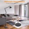 LEPOWER Floor Lamp, Swing Arm Floor Standing Lamp, Industrial Floor Lamp with Heavy Metal Base, E26 Lamp Base Floor Light, Modern Standing Reading Lamp for Living Room, Bedroom, Office White(Black)