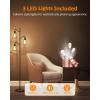 LEPOWER Industrial Floor Lamp, 3 x 800LM LED Edison Lamps Included, Floor Lamp for Bedroom with 90° Multi Head, Dimmable Floor Lamps Black for Office, Bedroom, Farmhouse Decor