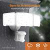 LEPOWER LED Motion Sensor Security Lights, 3 Head Motion Detected, 38W, 4200LM, Waterproof IP65, 5500K, Full Metal for Outdoor, Garage, Porch, Yard (Not Solar Powered, Black)(White)