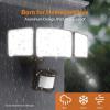 LEPOWER LED Motion Sensor Security Lights, 3 Head Motion Detected, 38W, 4200LM, Waterproof IP65, 5500K, Full Metal for Outdoor, Garage, Porch, Yard (Not Solar Powered, Black)(Brown)