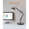 LEPOWER Metal Desk Lamp, Adjustable Goose Neck Architect Table Lamp with On/Off Switch, Swing Arm Desk Lamp with Clamp, Eye-Caring Reading Lamp for Bedroom, Study Room &Office (Sandy Black)(Black)