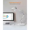 LEPOWER Metal Desk Lamp, Adjustable Goose Neck Architect Table Lamp with On/Off Switch, Swing Arm Desk Lamp with Clamp, Eye-Caring Reading Lamp for Bedroom, Study Room &Office (Sandy Black)(White)