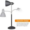 LEPOWER Metal Desk Lamp, Adjustable Goose Neck Table Lamp, Eye-Caring Study Lamps for Bedroom, Home Office (Matte Black)