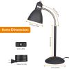LEPOWER Metal Desk Lamp, Adjustable Goose Neck Table Lamp, Eye-Caring Study Lamps for Bedroom, Home Office (Matte Black)