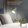 LEPOWER Metal Desk Lamp, Eye-Caring Table Lamp, Study Lamps with Flexible Goose Neck for Bedroom, Home Office (Matte Black)(Bronze)