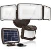 LEPOWER 1600LM LED Solar Security Lights Motion Outdoor, 5500K White Light, IP65 Waterproof Outdoor Flood Solar Light for Yard, Garage（Black）(Brown)