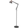 LEPOWER Floor Lamp, Swing Arm Floor Standing Lamp, Industrial Floor Lamp with Heavy Metal Base, E26 Lamp Base Floor Light, Modern Standing Reading Lamp for Living Room, Bedroom, Office White(Sand Black)