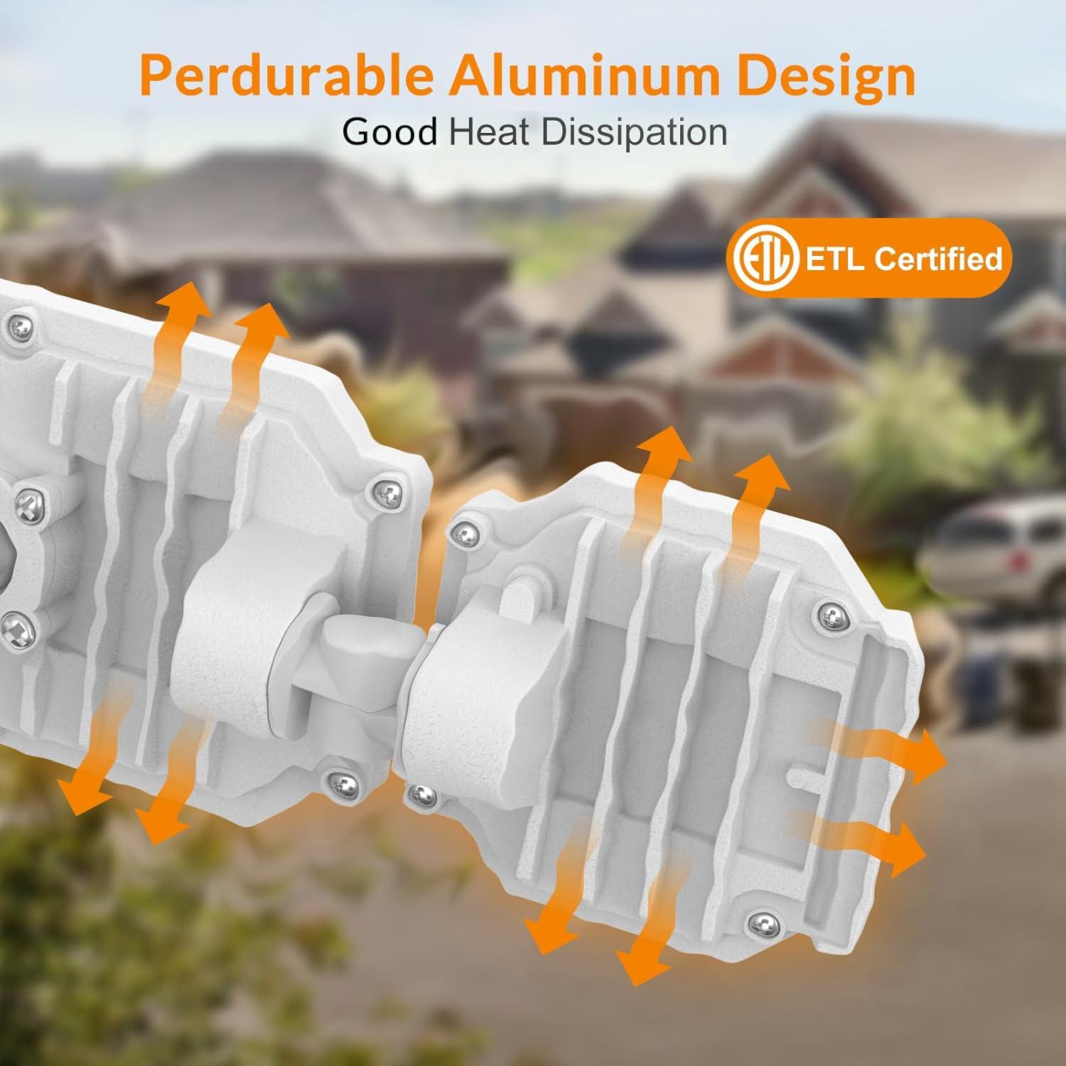 imageLEPOWER 4500LM Outdoor Flood Lights 45W LED Flood Light Exterior Flood Lights Switch Controlled 5000K 3 Adjustable Heads IP65 Waterproof Outdoor Lights for House Garage Yard BlackWhite