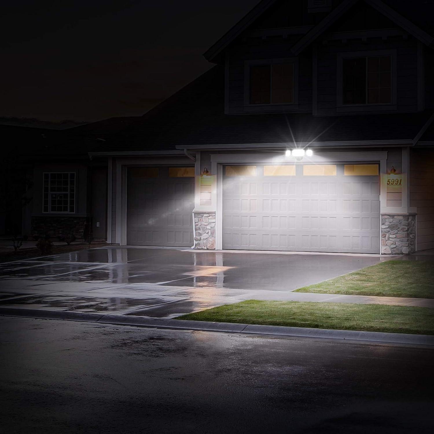 imageLEPOWER 4500LM Outdoor Flood Lights 45W LED Flood Light Exterior Flood Lights Switch Controlled 5000K 3 Adjustable Heads IP65 Waterproof Outdoor Lights for House Garage Yard BlackBrown