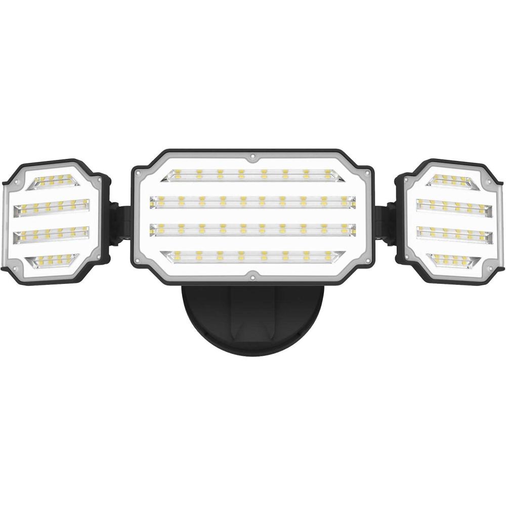 imageLEPOWER 4500LM Outdoor Flood Lights 45W LED Flood Light Exterior Flood Lights Switch Controlled 5000K 3 Adjustable Heads IP65 Waterproof Outdoor Lights for House Garage Yard BlackBlack