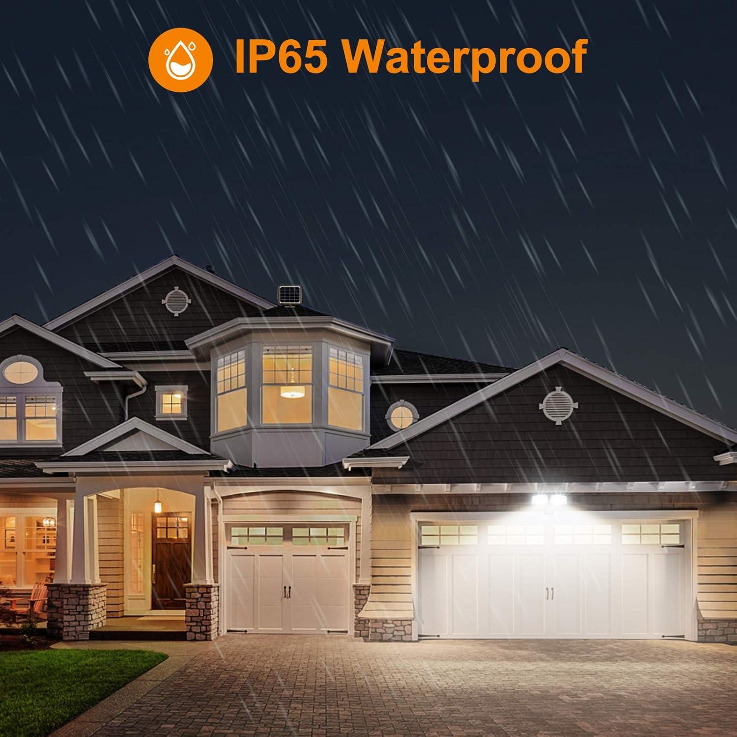 imageLEPOWER Solar Security Lights Outdoor 1000LM Solar Motion Sensor Light Outdoor 2 Head Solar Powered Flood Lights 5500K IP65 Waterproof Flood Lights for BackyardBrownBrown